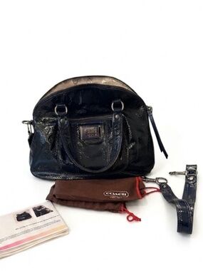 Authentic Coach Poppy Satchel Crossbody Petrol Blue Patent Leather